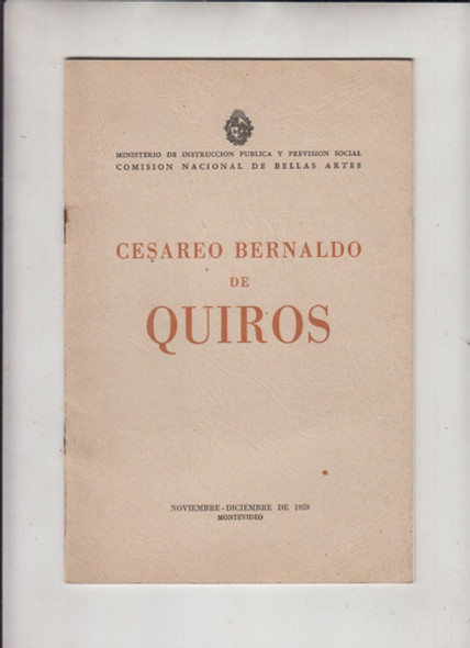 1959 Arte Catalogo Cesareo Bernaldo De Quiros En Montevideo 0
