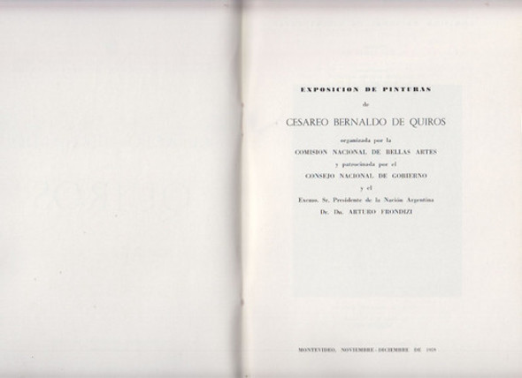 1959 Arte Catalogo Cesareo Bernaldo De Quiros En Montevideo 1
