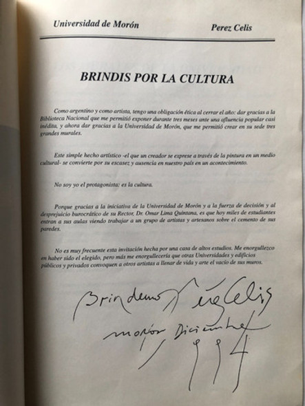 Perez Celis - Universidad De Moron - Folleto Firmado Dedicad 1
