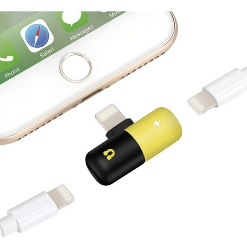 Adaptador iPhone Splitter Doble Lightning Carga Y Audio 0