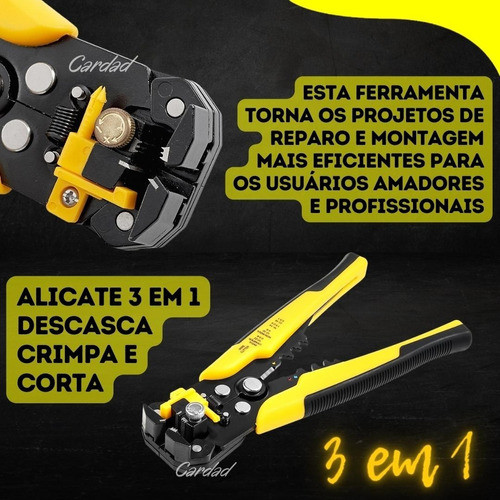 Alicate Crimpar Terminal Automotivo Elétrica Telefonia Fios 1