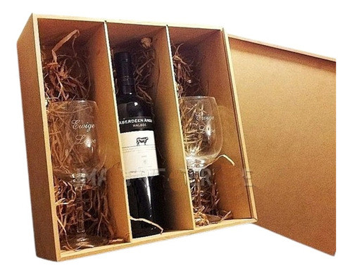 Caja Para Vino 2 Copones 500 Cc Tu Logo Grabado Copa Regalos 0