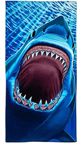 Gran Tiburón Blanco Dientesducha Toalla De Playa 0