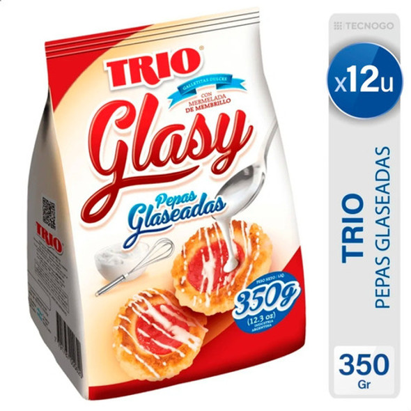 Galletitas Pepas Trio Glasy Dulces Mejor Precio - Pack X12 0