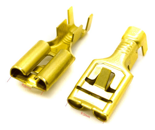 100 Terminales Ficha Pala Hembra 9.5mm Traba Cable 4-6mm2 1