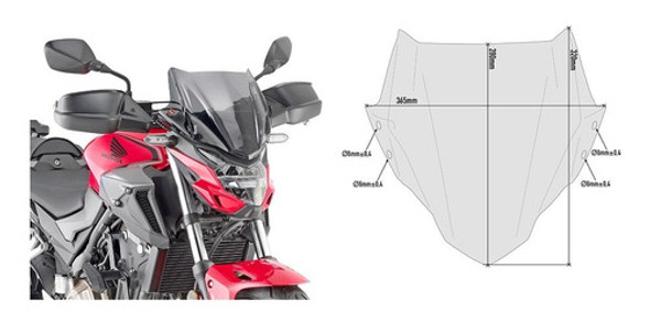 Parabrisas Givi Ahumado Honda Kawasaki 1176a Bamp Group 0