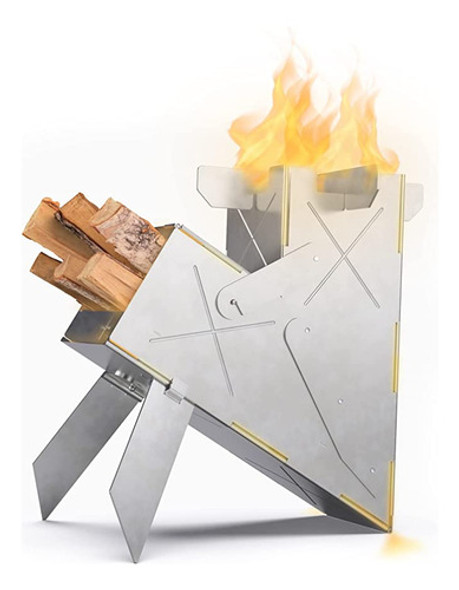 Vire Mini Rocket Stove  Estufa Plegable De Madera Portá. 0