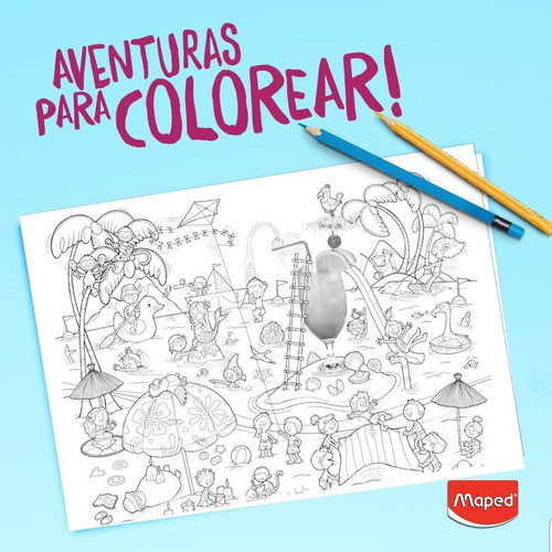 Lamina Poster Para Pintar Colorear Maped Gigante 80 X 100 Cm 0
