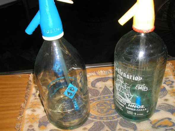 2 Sifones Vacíos Antiguos De Vidrio Precio Por Cada Uno 0