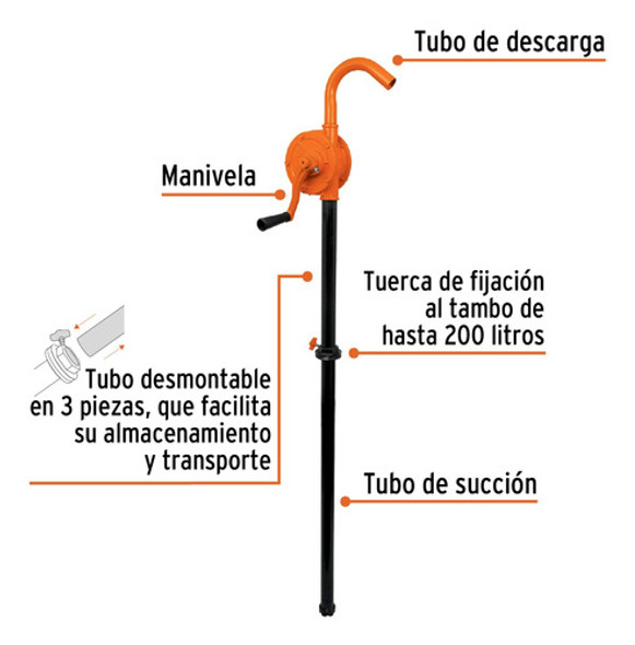 Bomba Manual Trasvase Aceite Gasoil 200 Litros Truper 10067 1