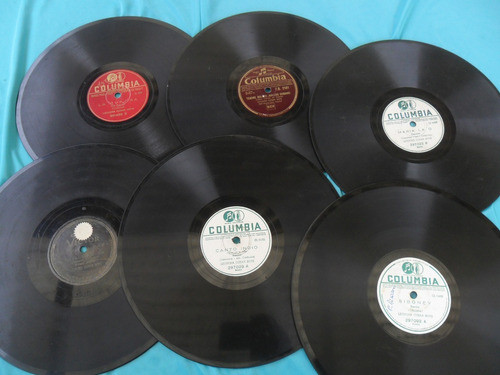 Lote X6 Disco Pasta Lecouna Cuban Boys Rumba Conga Gramofono 0