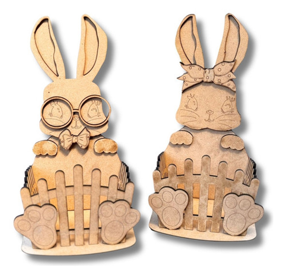 Cestas Conejitos Ideales Para Regalar En Mdf 0