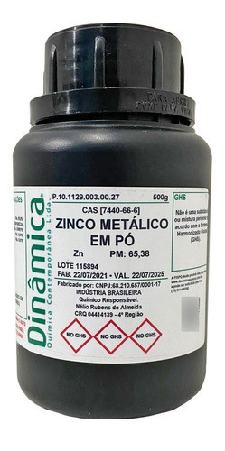 Zinco Em Pó Metálico Pa 500g 0