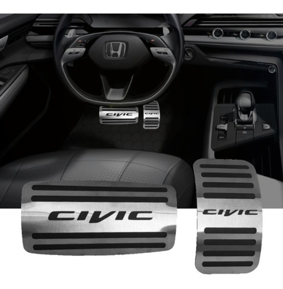 Pedaleira Aço Escovado Ino Civic 2017 2018 2019  Automátic 0 Pedaleira Aço Escovado Ino Civic 2017 2018 2019  Automátic 0