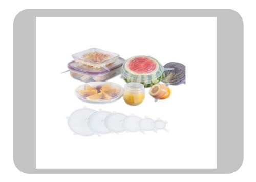 Tapas Silicona X 6  Distintos Tamaños Adaptables 0