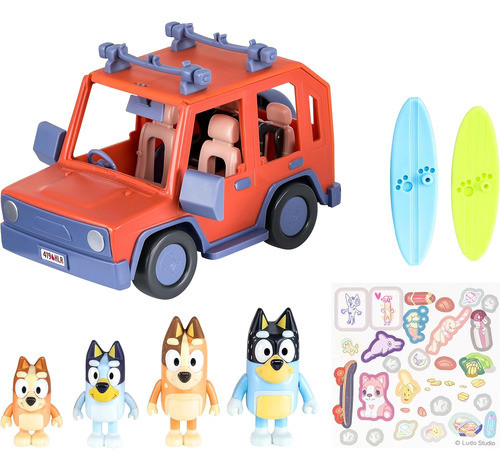 Vehículo 4x4 Bluey Heeler Con Figuras De 6-7 Cm Y Accesorios 0