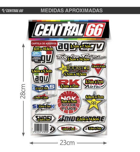 Cartela Adesivos Resinados M01 Rockstar Energy Drink (estrel 1