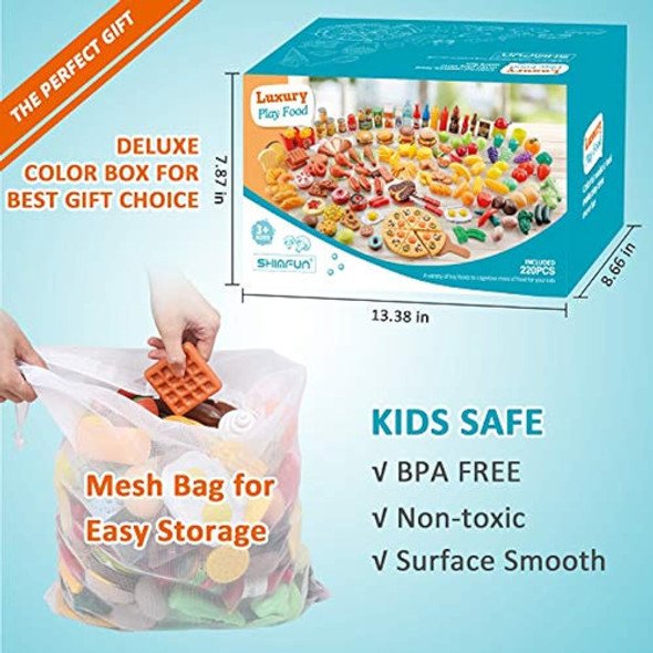 Shimfun Play Food, 220pc Play Food Sets For Kids Kitchen - S 1