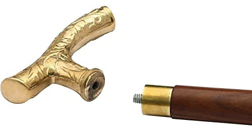 Baston De Madera De Palisandro Empuñadura Dorada 1
