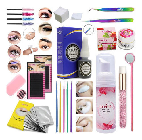 Kit Completo Navina Para Extensiones De Pestañas Pelo X Pelo 0