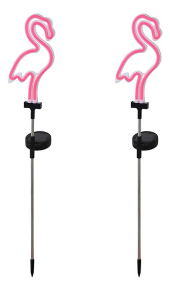 Sveiks Solar Pink Flamingo Ornamentos De Patio W / Estacas, 0