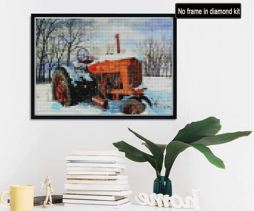 Kit Pintura Con Diamantes 5d Tractor Nieve 30x40cm 1