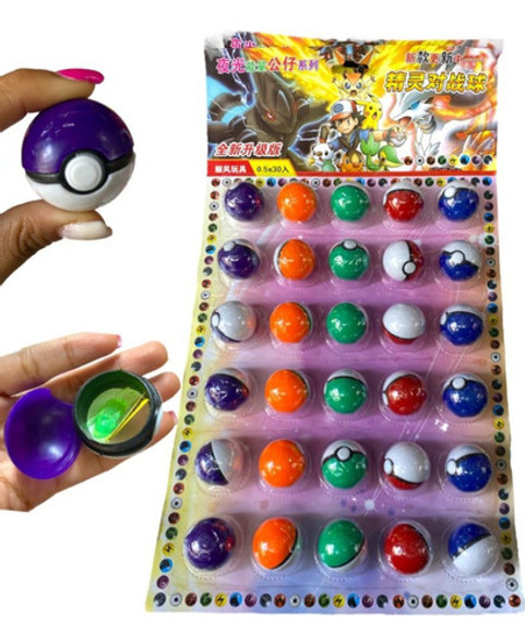 30 Mini Pokebolas + Pokemon Con Pikachu Souvenir Regaleria 0