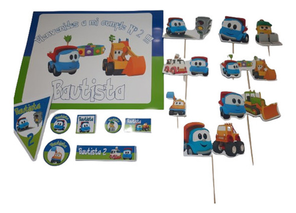 Combo Cumpleaños Leo El Camión Impreso Y Cortado 0 Combo Cumpleaños Leo El Camión Impreso Y Cortado 0