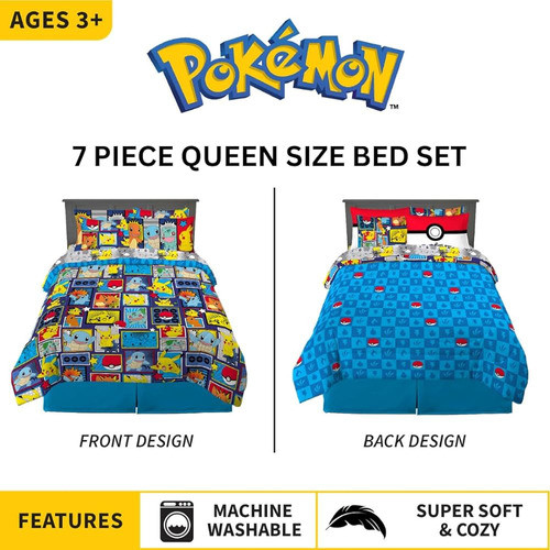 Franco Pokemon Bedding Super Soft Comforter And Sheet Set Wi 1