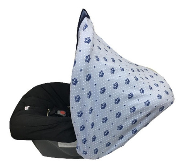 Capa P/ Capota Para Bebê Conforto Proteção Sol - Coroa Azul 0 Capa P/ Capota Para Bebê Conforto Proteção Sol - Coroa Azul 0
