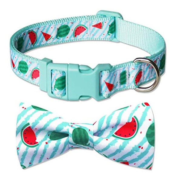 Collares De Perro Azuza Bowtie Con Lindos Patrones De Frutas 0