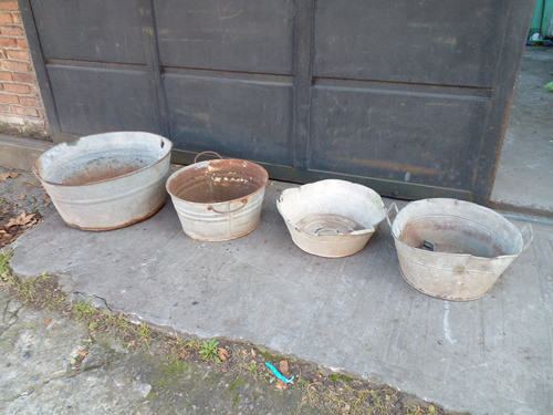 Tachos Fuentones Galvanizados Viejos Para Deco O Maceton 0