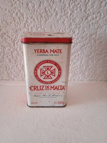 Antigua Lata De Yerba Mate Cruz De Malta 0