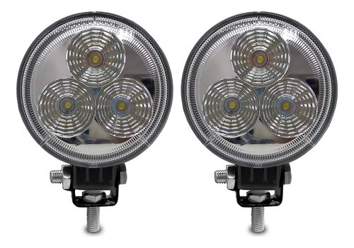 Kit Faro Auxiliar Barra 9w 3 Led Redondo X2 F7 0