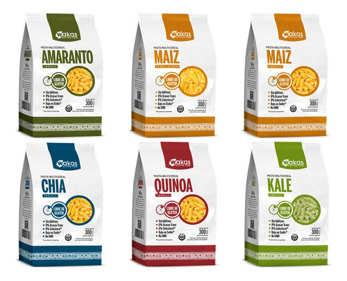 Combo Wakas Fideos Multicereal 300g X 6 Paquetes A Eleccion 0