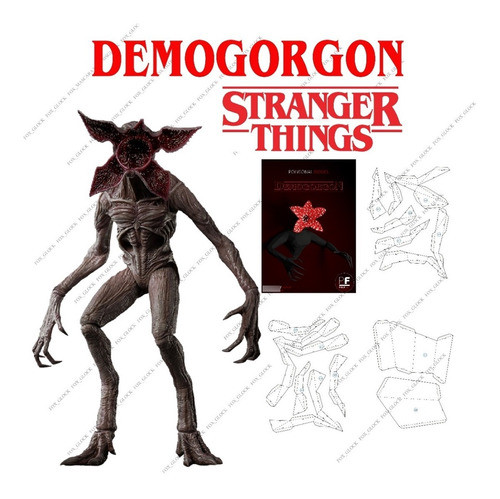 Demogorgon Stranger Things Medio Cuerpo Muros Papercraft 0