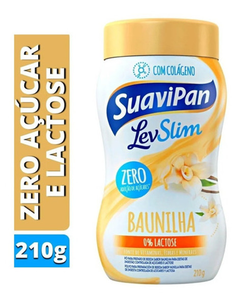 Bebida Em Pó Levslim De Baunilha Zero Lactose Suavipan 210g 1