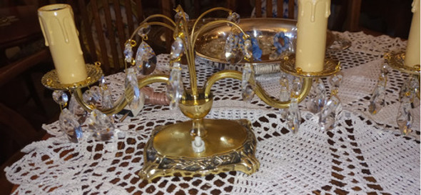 Antiguo Par De Veladores Dobles Bronce  Caireles Listos N314 1