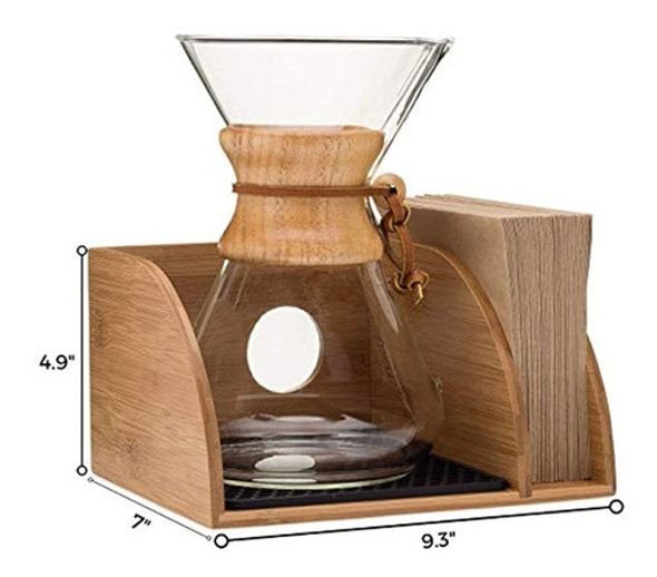 Organizador Para Cafetera Chemex Con Esterilla De Silicona | 1 Organizador Para Cafetera Chemex Con Esterilla De Silicona | 1
