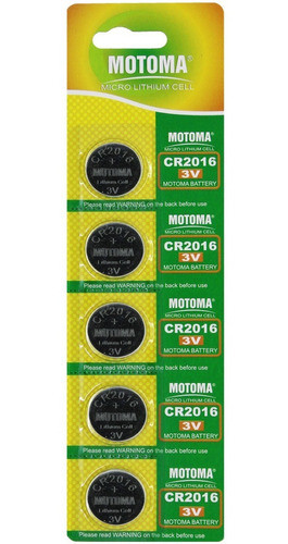5 X Pilas Litio Boton Cr2016 Motoma 2016 - San Martin 0