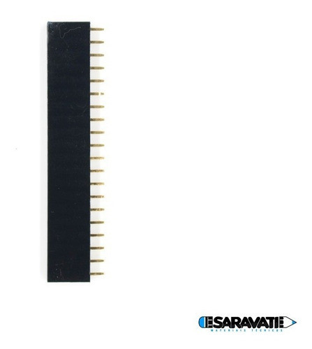 5 Soquete Barra De Pinos 1x20 Mci 180 Graus Passo 2,54mm 1