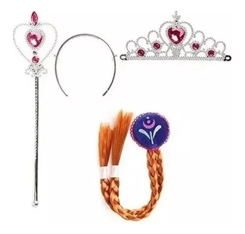 Set De Trenza + Corona + Cetro!!! De Anna Frozen 0