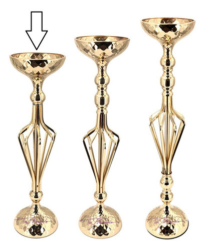 Pedestal Dorado 45 Cm Decoración Bodas Fiestas 1