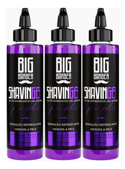 Shaving Gel Barbear Bisnaga Big Barber Purple Fardo 3 Unidad 0