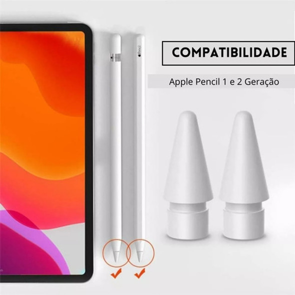 Kit 3 Pontas Finas P iPad Caneta App Pencil 1 E 2 Geração 1
