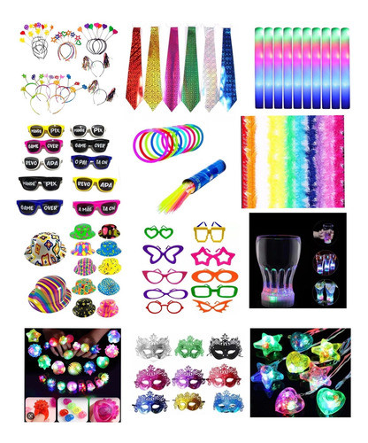 Kit Festa Neon Adereço Brilha Pista Led Balada 100convidados 0