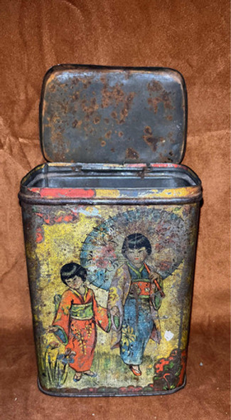 Lata Japonesa Muy Antigua De Colección 0