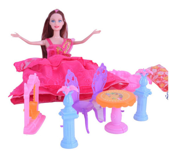 Muñeca C/accesorios Y Vestidos 58x6x33cm 0