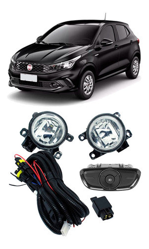 Kit Farol Milha Com Botão Fiat Argo Cronos De 2017 A 2020 0