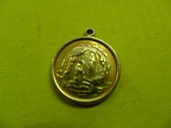 Antigua Medalla Medallita Sagrado Corazon Gruta Virgen Cruz 1